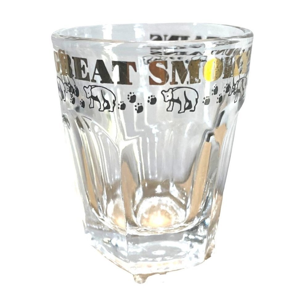Shot Glass Great Smokey Mountains Bears Paneled Tourist Souvenir
